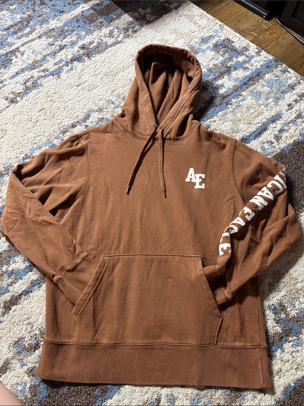 American Eagle Outfitters Brown Logo Hooded Pullover
